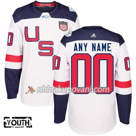 USA Dresy Personalizované Světový pohár v ledním hokeji 2016 Bílá Premier - Dětské
